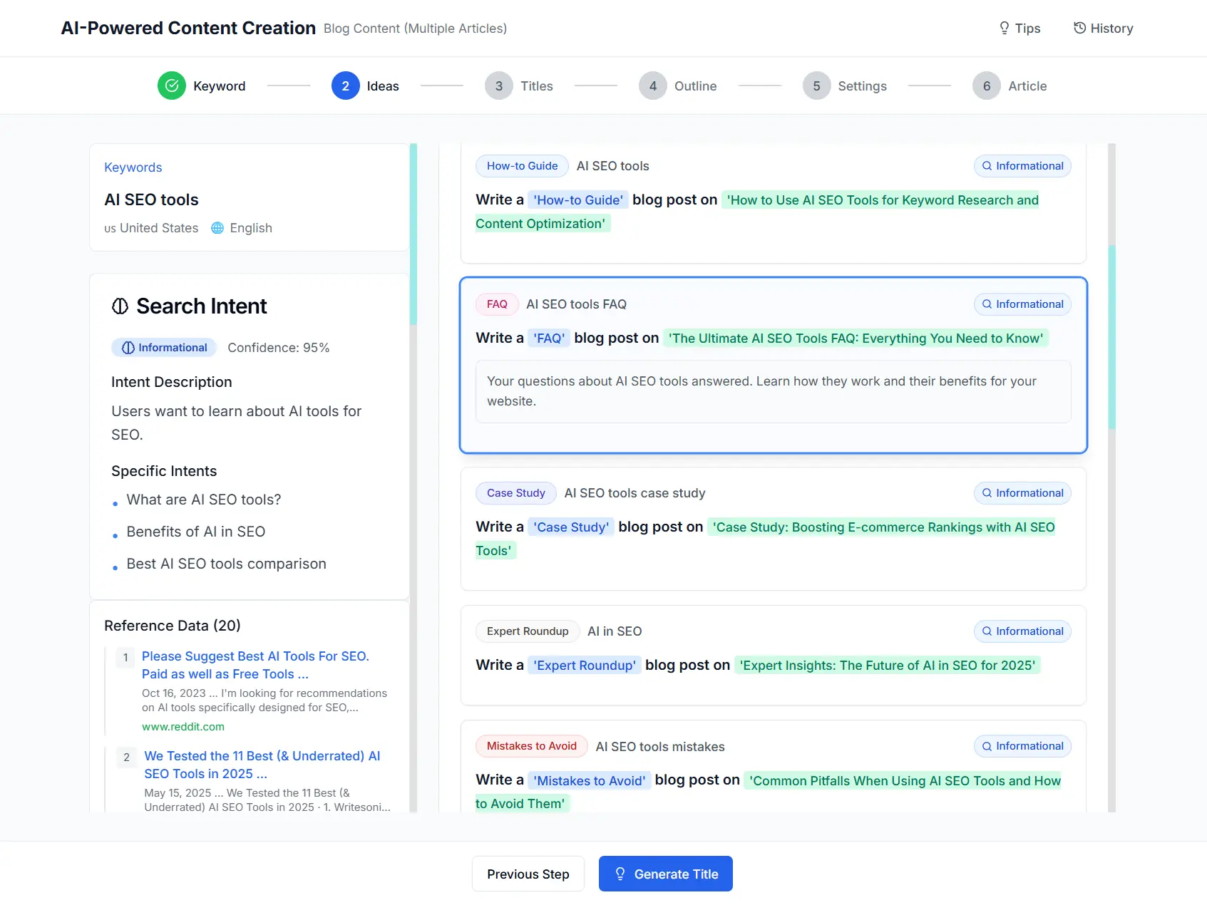 OpenSEO Dashboard Screenshot