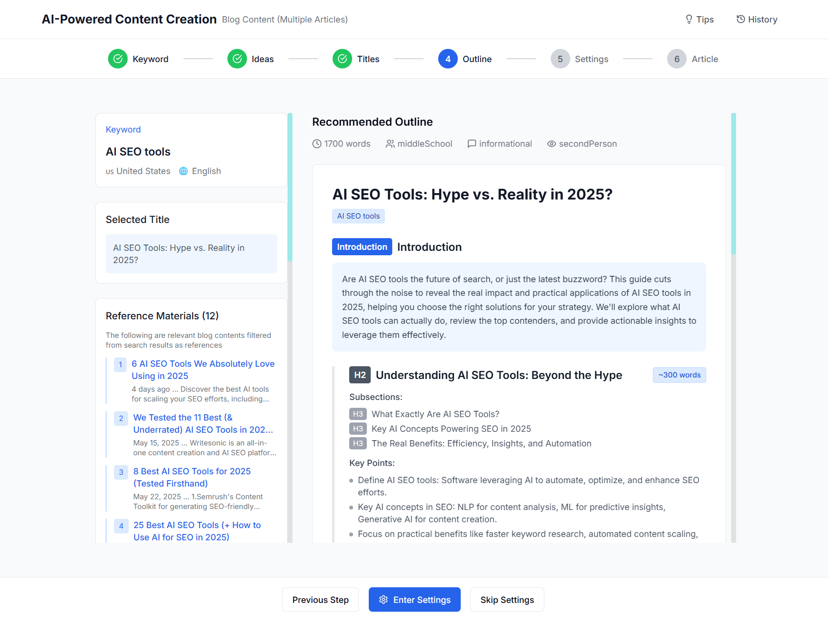 AI-Powered SEO Screenshot